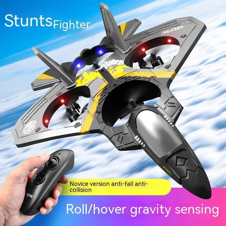 image-Children's Remote Control Aircraft V17 Fighter Drone Drop-resistant Foam Fixed Wing Glider Stunt Boy Toy
