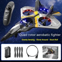 image-Children's Remote Control Aircraft V17 Fighter Drone Drop-resistant Foam Fixed Wing Glider Stunt Boy Toy
