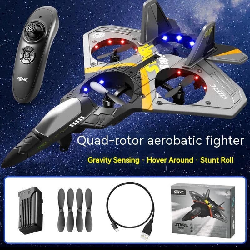 image-Children's Remote Control Aircraft V17 Fighter Drone Drop-resistant Foam Fixed Wing Glider Stunt Boy Toy