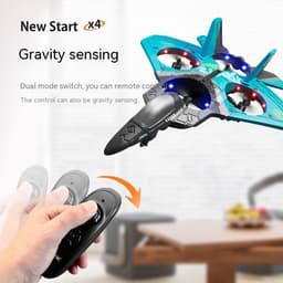 image-Children's Remote Control Aircraft V17 Fighter Drone Drop-resistant Foam Fixed Wing Glider Stunt Boy Toy