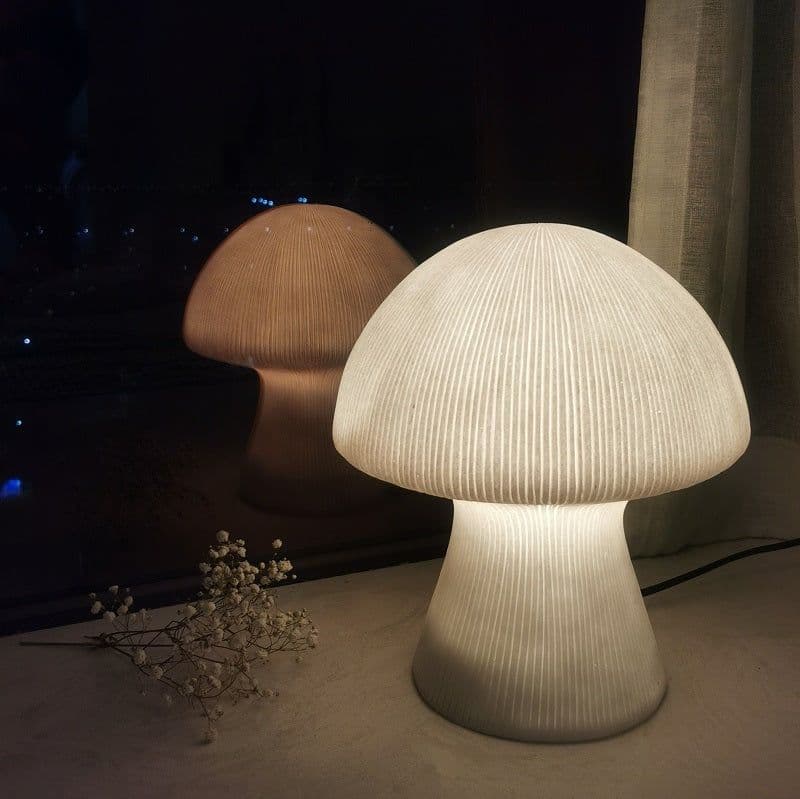image-Nordic Style Bedside Bedroom Table Lamp Night Light Sandstone Handmade Ornaments