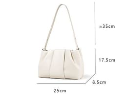 image-Pleated Clouds Niche Genuine Leather Underarm Bag
