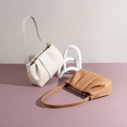 image-Pleated Clouds Niche Genuine Leather Underarm Bag