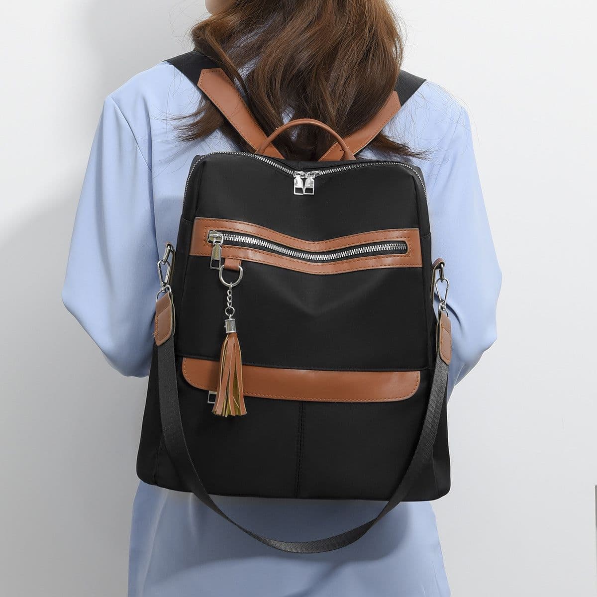 image-Fashionable Large Capacity Oxford Cloth Wear-resistant Women's Casual Backpack