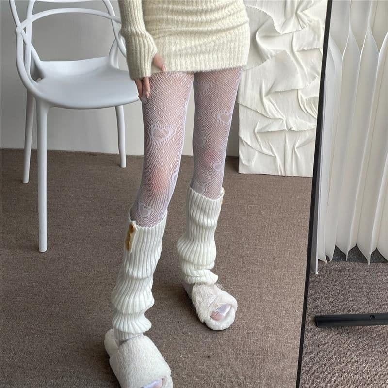 image-Love Jacquard Mesh Stockings Pantyhose