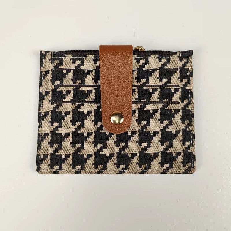 image-Short Small Card Holder Certificate Holder Women With Zipper