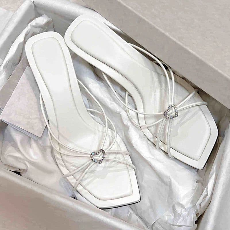 image-High Heels, Women's Head Thin Heels Rhinestones, Love