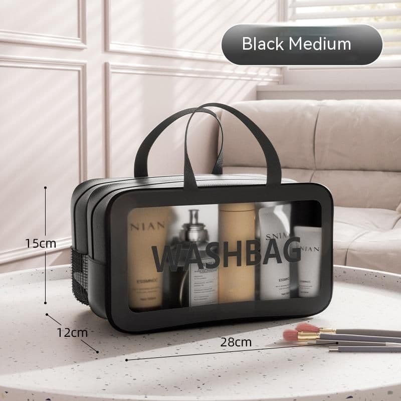 image-Large Capacity Dry Wet Separation Washing And Makeup Bag Portable