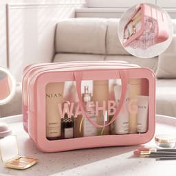 image-Large Capacity Dry Wet Separation Washing And Makeup Bag Portable