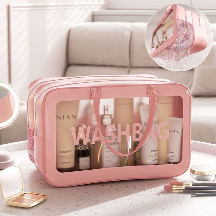 image-Large Capacity Dry Wet Separation Washing And Makeup Bag Portable