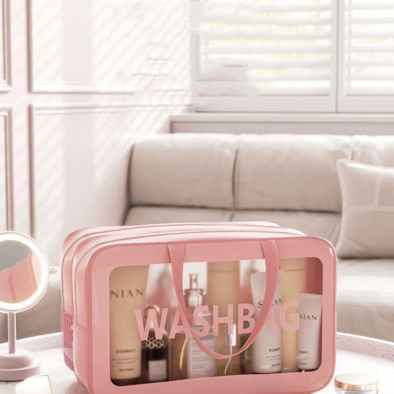 image-Large Capacity Dry Wet Separation Washing And Makeup Bag Portable