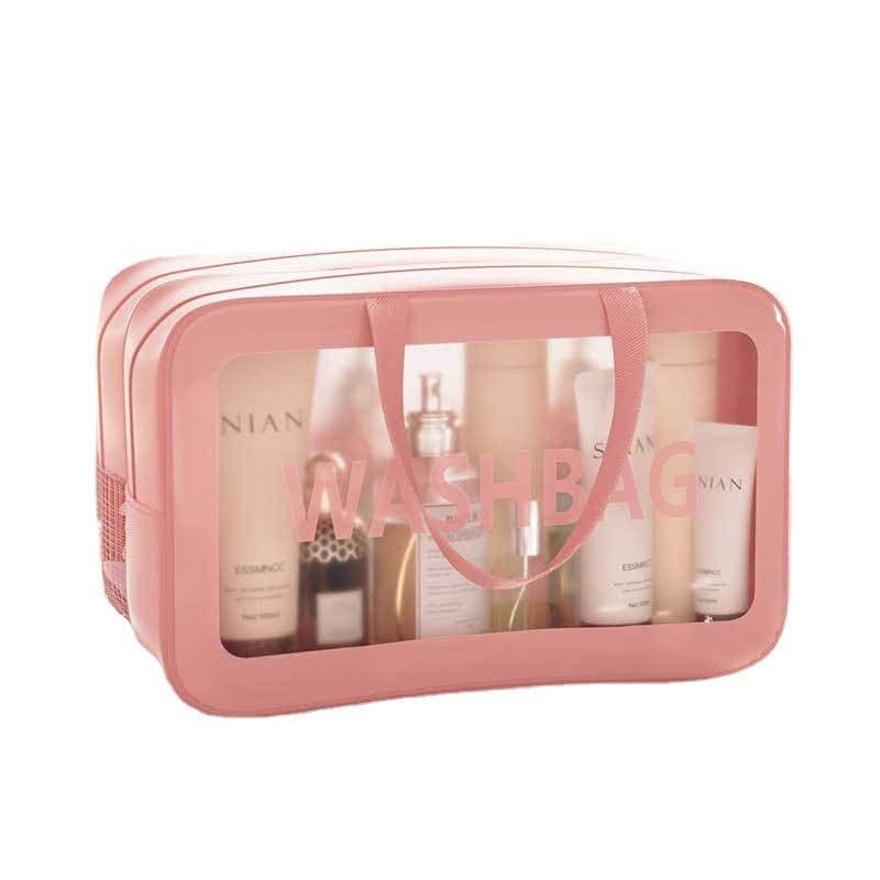image-Large Capacity Dry Wet Separation Washing And Makeup Bag Portable