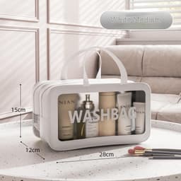 image-Large Capacity Dry Wet Separation Washing And Makeup Bag Portable