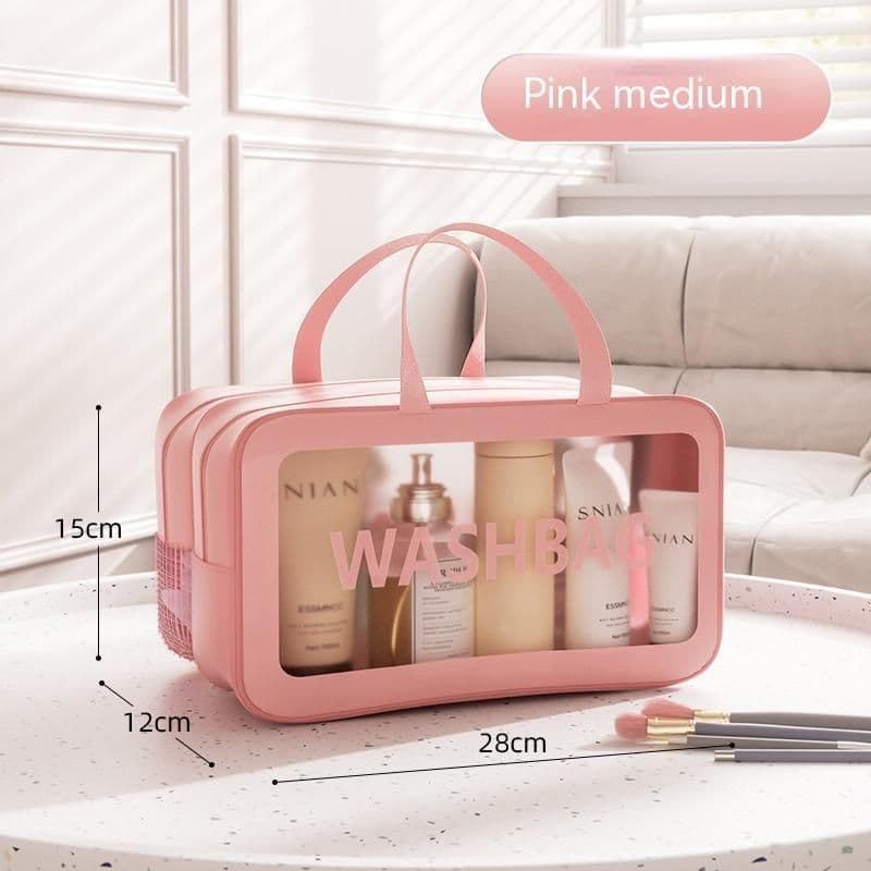 image-Large Capacity Dry Wet Separation Washing And Makeup Bag Portable