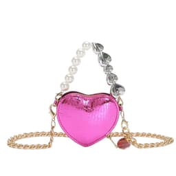 image-Mini Love-shape Pearls Handbag Fashion Cute Chain Lipstick Bag Women's Bright Candy Color Shoulder Messenger Bag