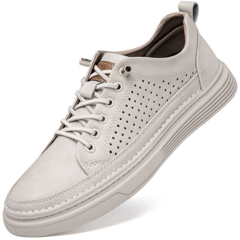 image-Summer New Breathable Soft Bottom Lightweight Sneakers Men's Retro Hole Casual Sneakers