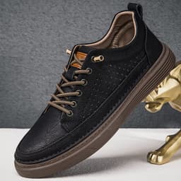 image-Summer New Breathable Soft Bottom Lightweight Sneakers Men's Retro Hole Casual Sneakers