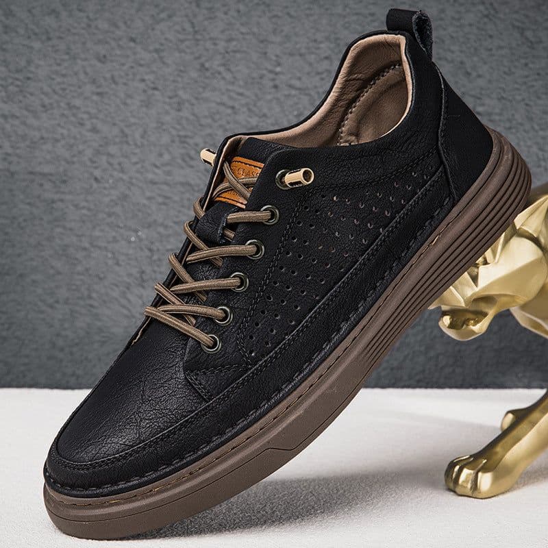 image-Summer New Breathable Soft Bottom Lightweight Sneakers Men's Retro Hole Casual Sneakers
