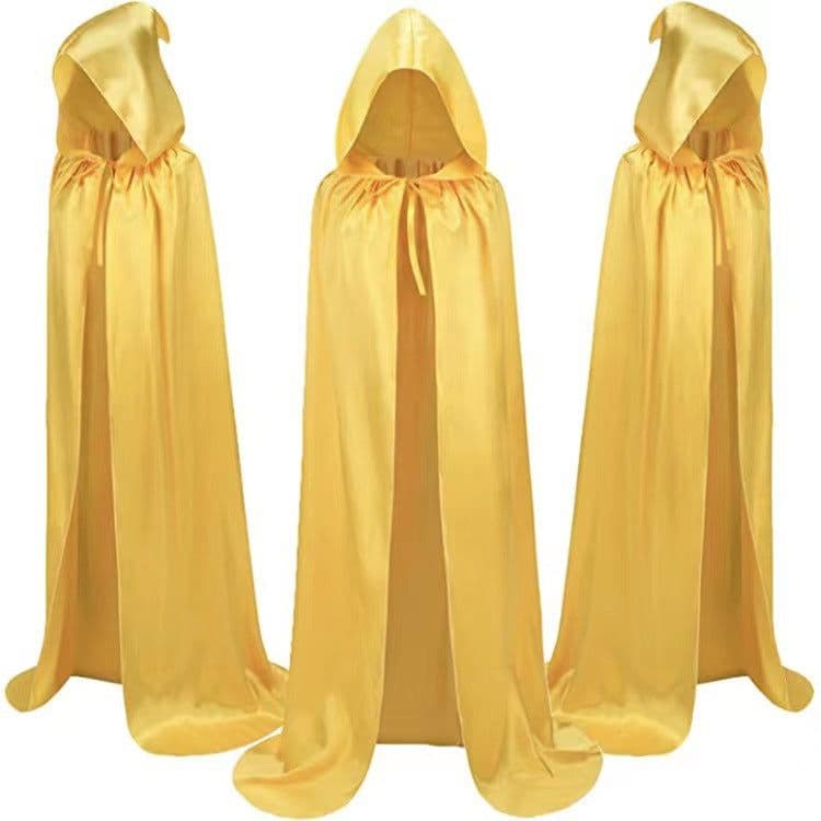 image-Halloween Cloak Costumes Wizard Cloak For Children Hooded Capes Mantle Black Party Decoration