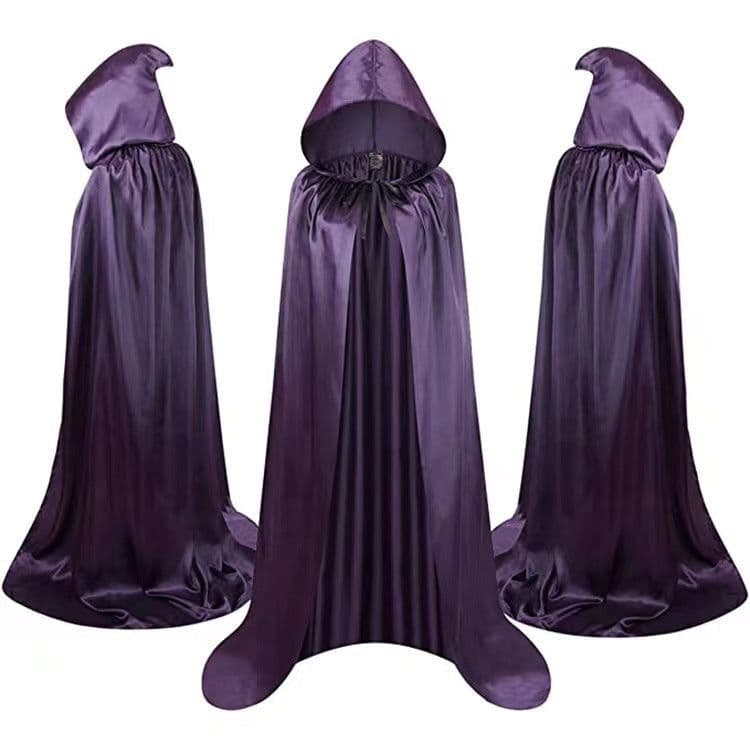 image-Halloween Cloak Costumes Wizard Cloak For Children Hooded Capes Mantle Black Party Decoration
