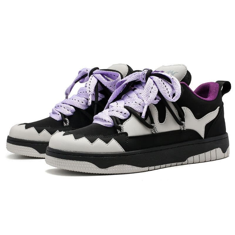 image-Black And White Contrast Color Skateboard Casual Shoes
