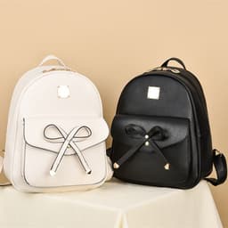 image-Women's Fashion Simple Large Capacity Korean Style Bow Backpack