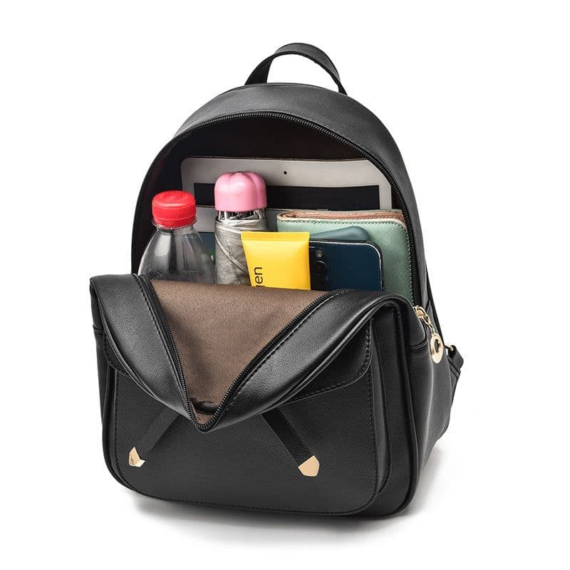 image-Women's Fashion Simple Large Capacity Korean Style Bow Backpack