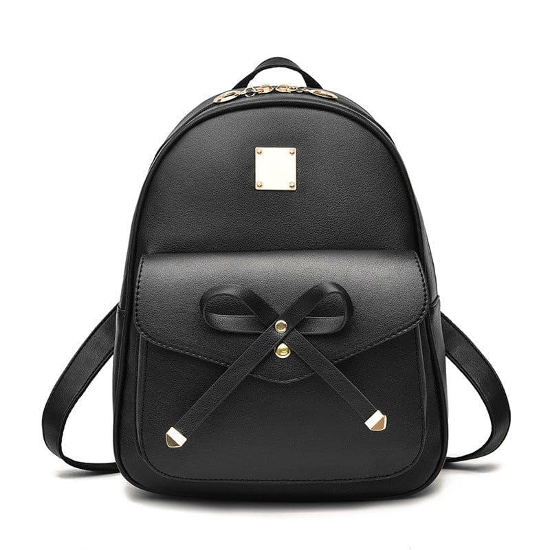 image-Women's Fashion Simple Large Capacity Korean Style Bow Backpack