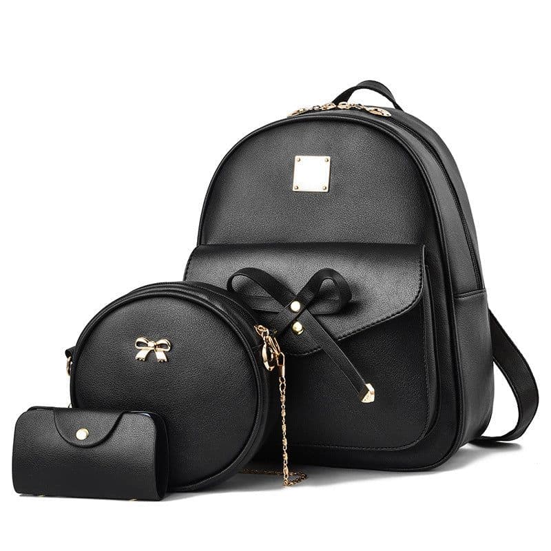 image-Women's Fashion Simple Large Capacity Korean Style Bow Backpack