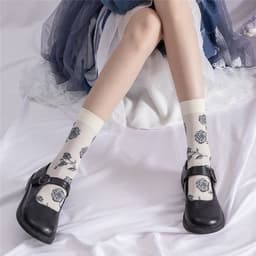 image-Retro Rose Calf Cute Stockings Summer Thin Stockings