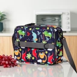 image-Crossbody Children Cartoon Lunch Bag Oxford Cloth Color Student Thermal Bag