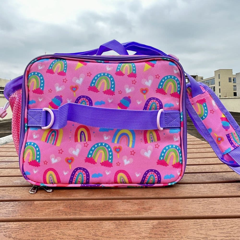 image-Crossbody Children Cartoon Lunch Bag Oxford Cloth Color Student Thermal Bag