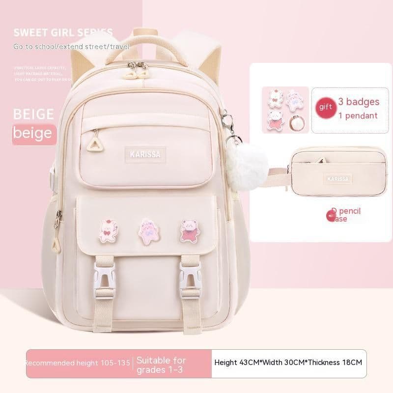 image-Girls' Waterproof Backpack Wear-resistant Large Capacity