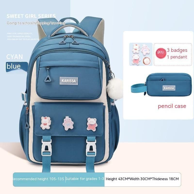 image-Girls' Waterproof Backpack Wear-resistant Large Capacity