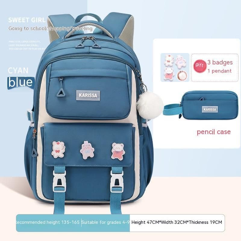 image-Girls' Waterproof Backpack Wear-resistant Large Capacity