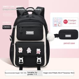 image-Girls' Waterproof Backpack Wear-resistant Large Capacity