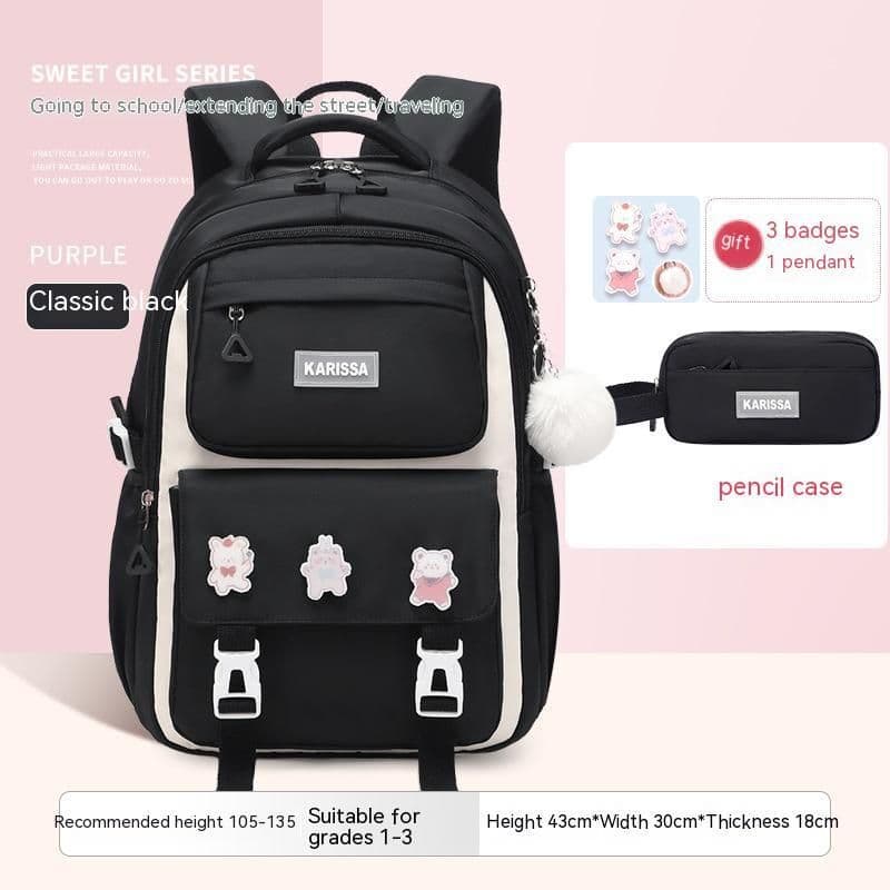 image-Girls' Waterproof Backpack Wear-resistant Large Capacity