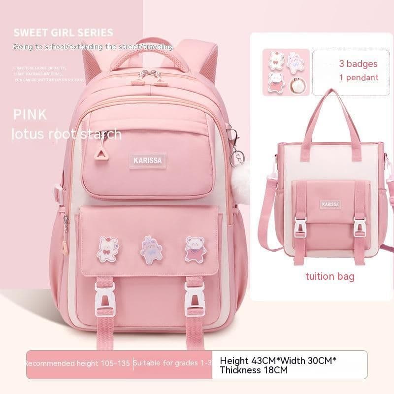image-Girls' Waterproof Backpack Wear-resistant Large Capacity