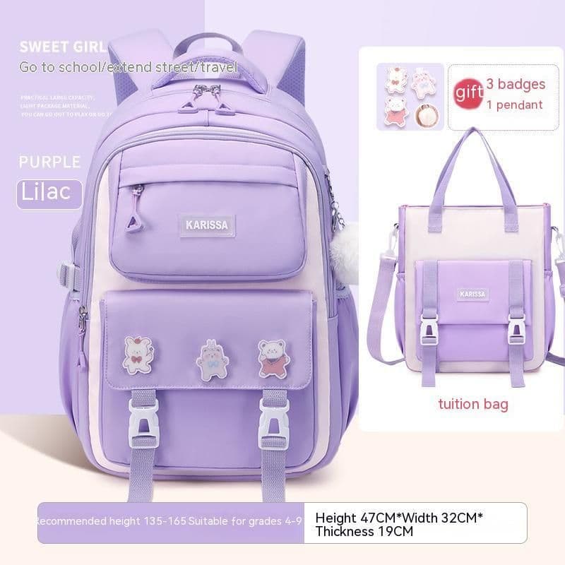 image-Girls' Waterproof Backpack Wear-resistant Large Capacity