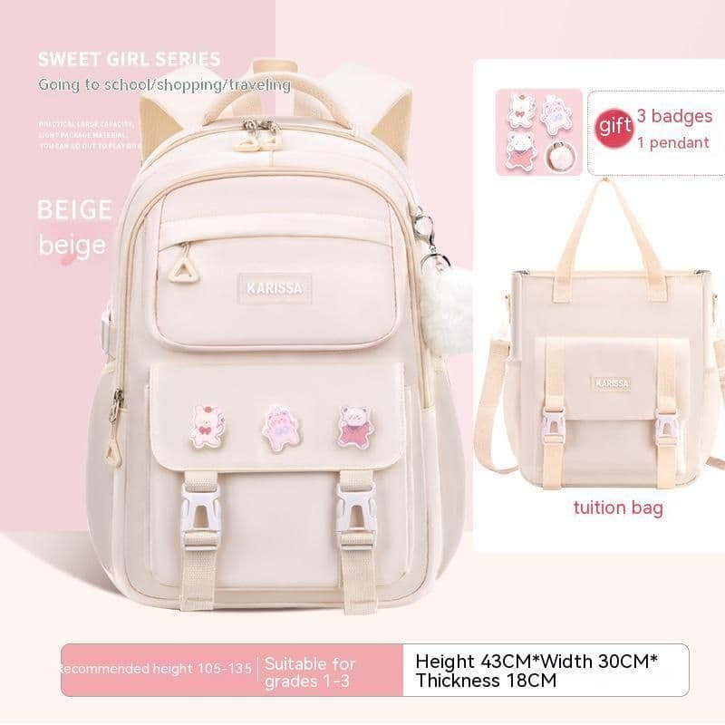 image-Girls' Waterproof Backpack Wear-resistant Large Capacity