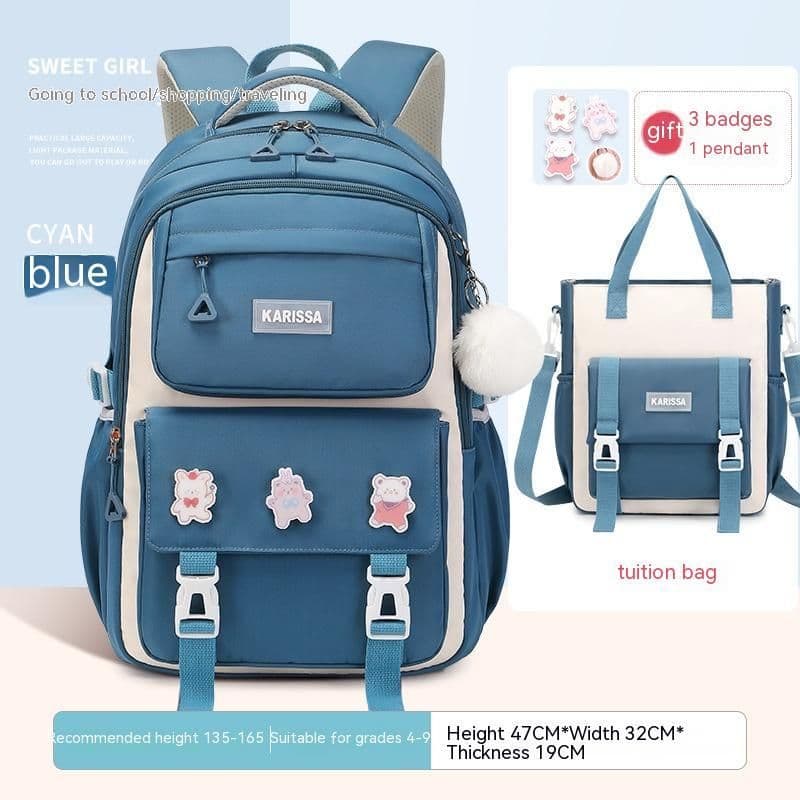 image-Girls' Waterproof Backpack Wear-resistant Large Capacity