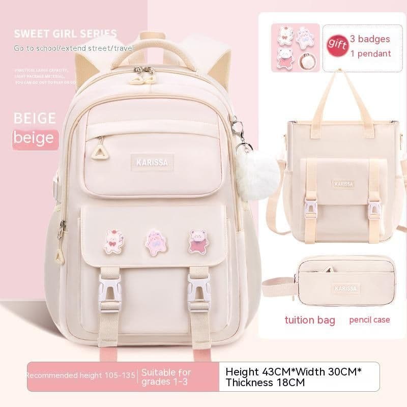 image-Girls' Waterproof Backpack Wear-resistant Large Capacity
