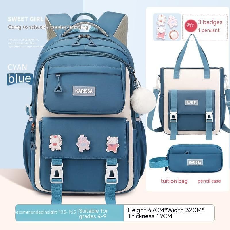 image-Girls' Waterproof Backpack Wear-resistant Large Capacity