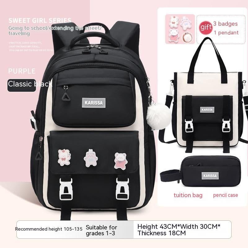 image-Girls' Waterproof Backpack Wear-resistant Large Capacity