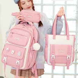 image-Girls' Waterproof Backpack Wear-resistant Large Capacity