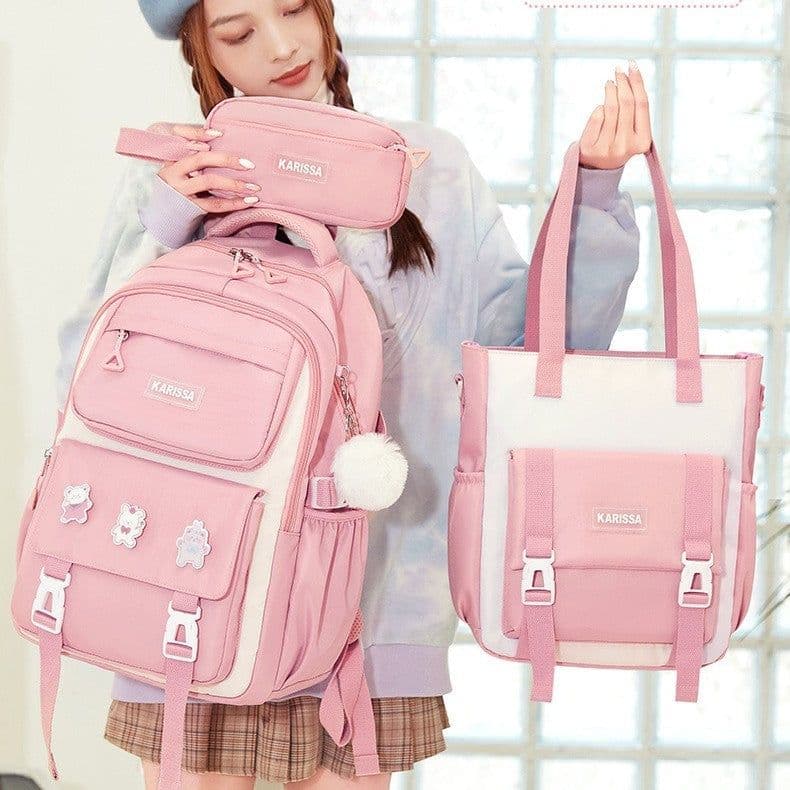 image-Girls' Waterproof Backpack Wear-resistant Large Capacity