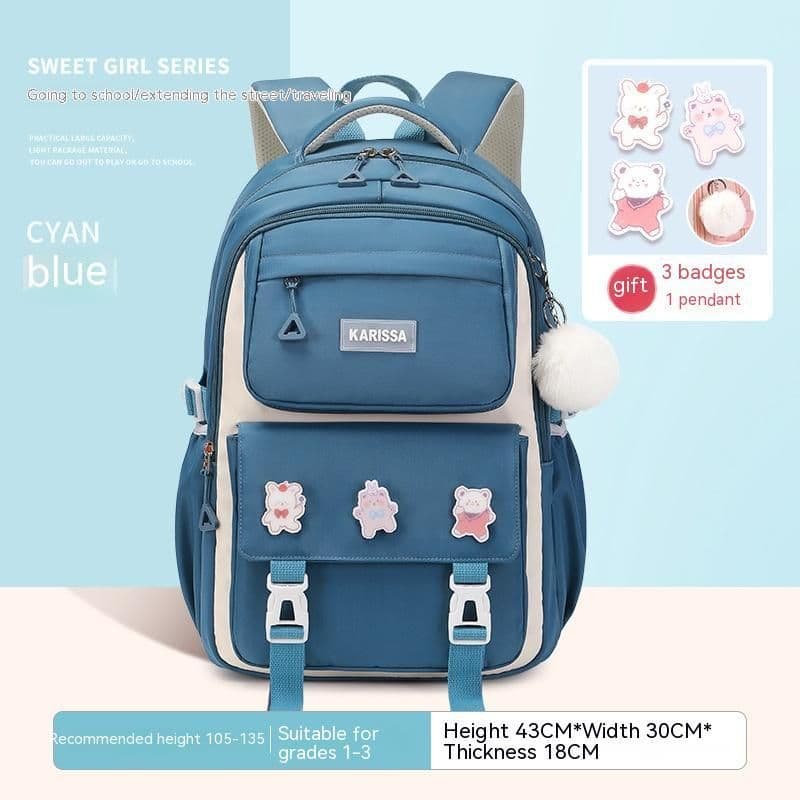 image-Girls' Waterproof Backpack Wear-resistant Large Capacity