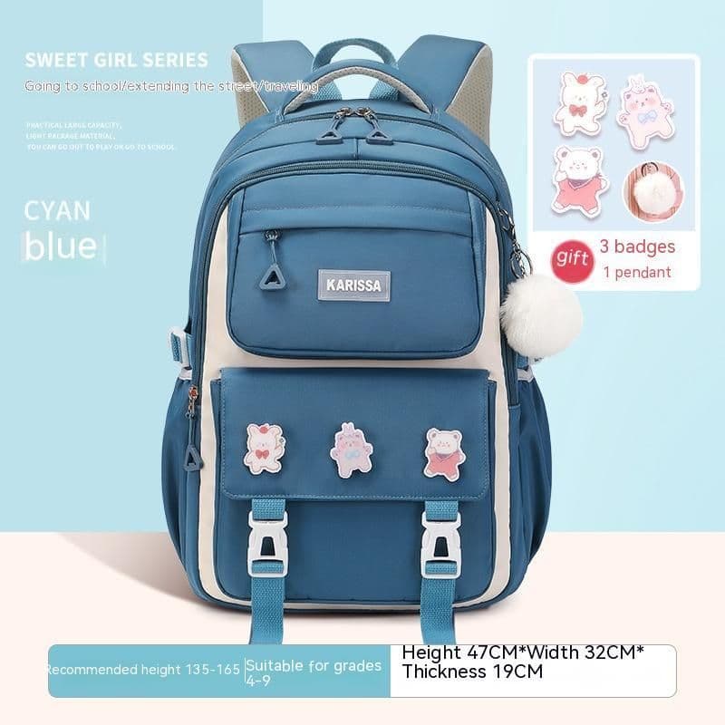 image-Girls' Waterproof Backpack Wear-resistant Large Capacity