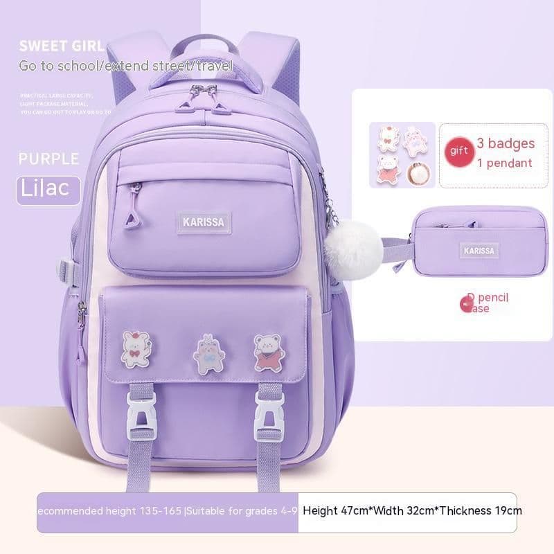 image-Girls' Waterproof Backpack Wear-resistant Large Capacity