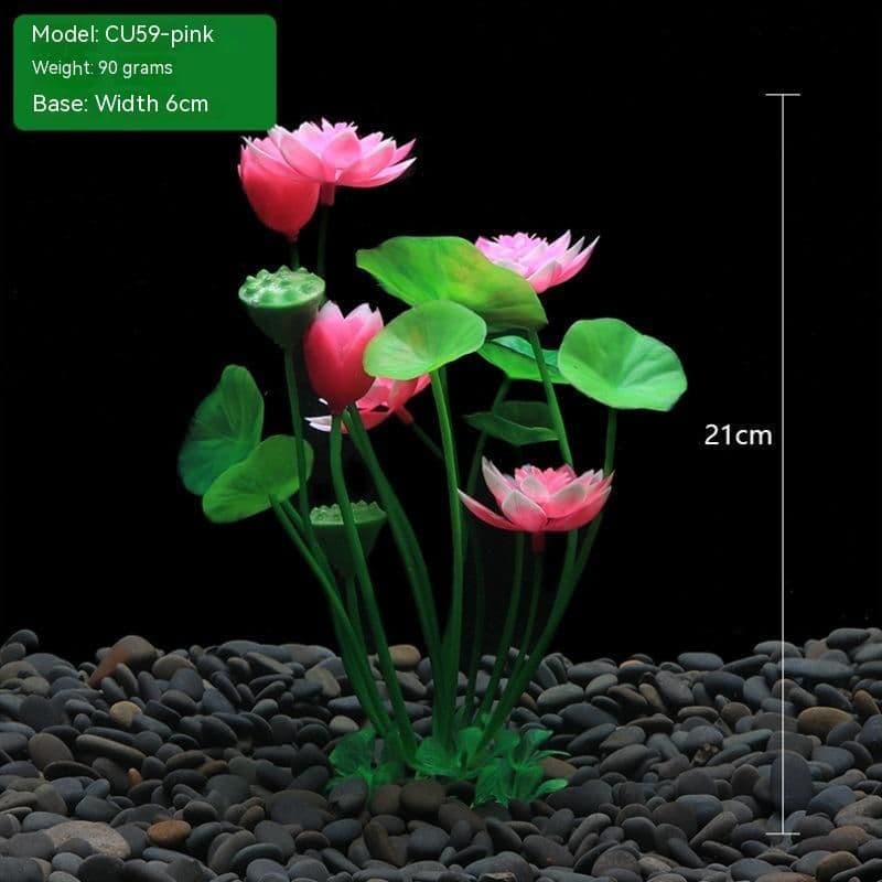 image-Fish Tank Landscaping Lotus Flowers Water Plants And Simulated Plants